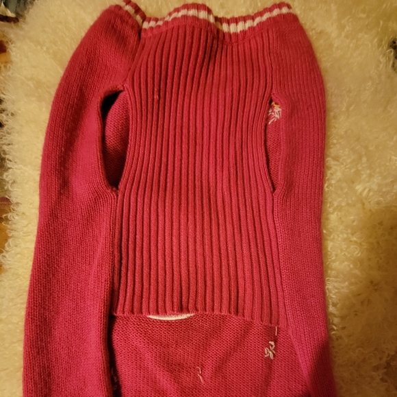 HOST PICK 😊 Vtg Pet Holiday Snowman Winter Knitted Sweater Pink - Picture 7 of 10